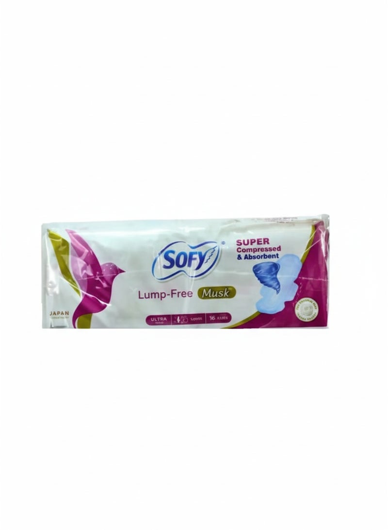Anti-Lump Ultra Thin Long, 16 Pads - With Musk
